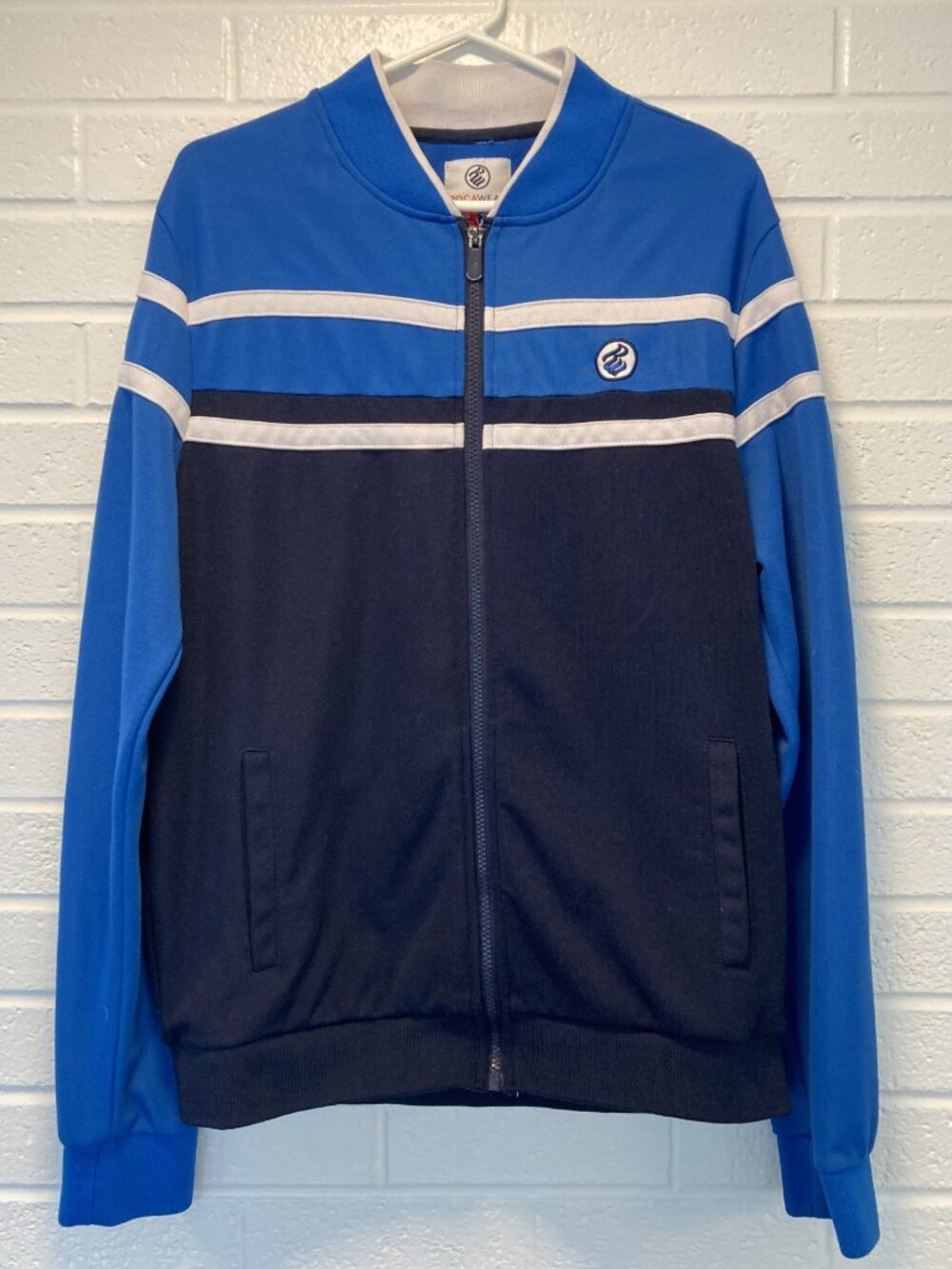 Vintage Rocawear Track Jacket Blue Navy White Stripe Y2K Streetwear Men's -Large